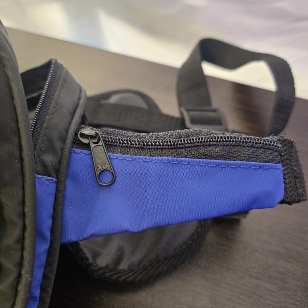 Blue and Black Men's Crossbody Bag - Picture 5 of 12